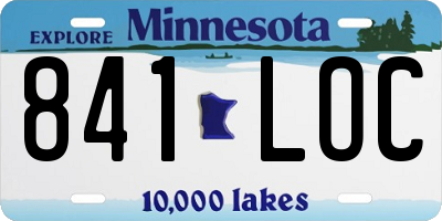 MN license plate 841LOC