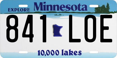 MN license plate 841LOE