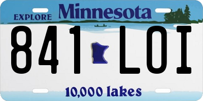 MN license plate 841LOI