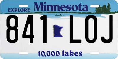 MN license plate 841LOJ
