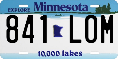 MN license plate 841LOM