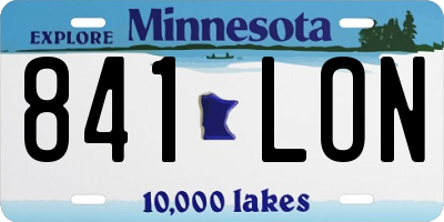 MN license plate 841LON