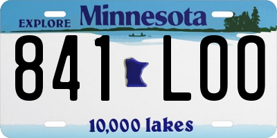 MN license plate 841LOO