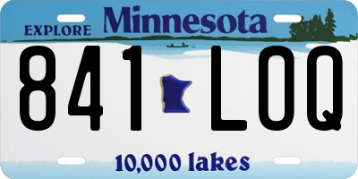 MN license plate 841LOQ