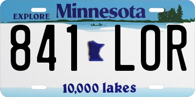 MN license plate 841LOR