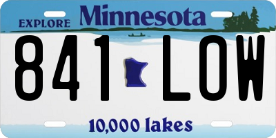 MN license plate 841LOW