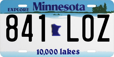 MN license plate 841LOZ