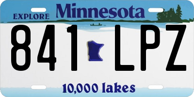 MN license plate 841LPZ