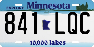 MN license plate 841LQC