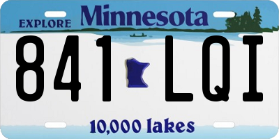 MN license plate 841LQI