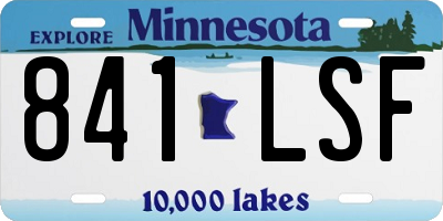 MN license plate 841LSF