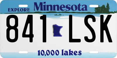 MN license plate 841LSK