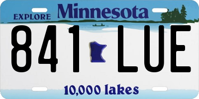 MN license plate 841LUE