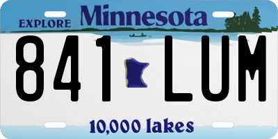 MN license plate 841LUM