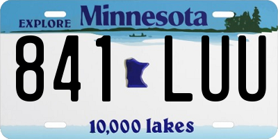 MN license plate 841LUU