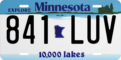 MN license plate 841LUV