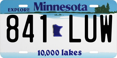MN license plate 841LUW