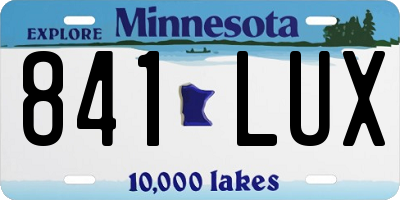 MN license plate 841LUX