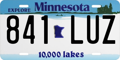 MN license plate 841LUZ