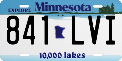MN license plate 841LVI