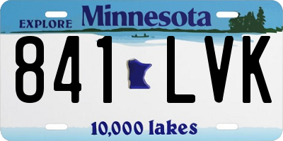 MN license plate 841LVK