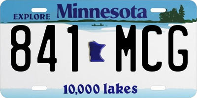 MN license plate 841MCG