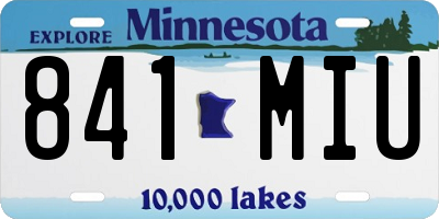 MN license plate 841MIU