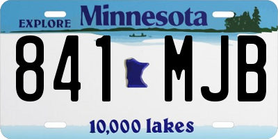 MN license plate 841MJB