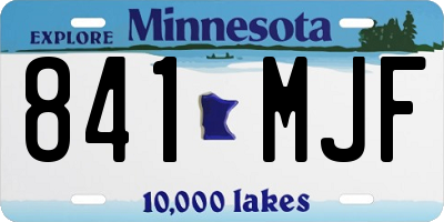 MN license plate 841MJF