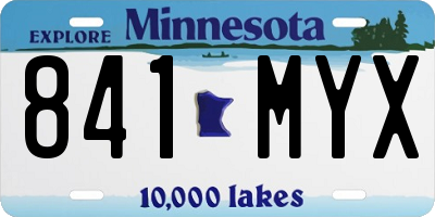 MN license plate 841MYX