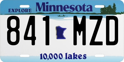 MN license plate 841MZD