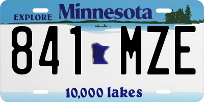 MN license plate 841MZE