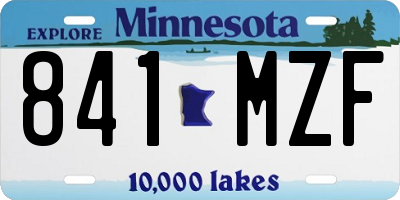 MN license plate 841MZF