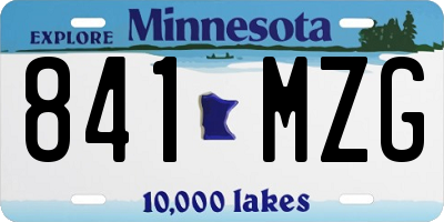 MN license plate 841MZG
