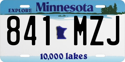 MN license plate 841MZJ