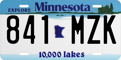 MN license plate 841MZK