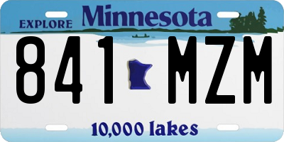 MN license plate 841MZM