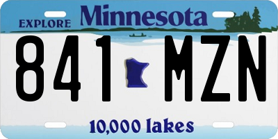 MN license plate 841MZN