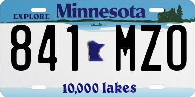 MN license plate 841MZO