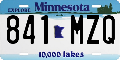 MN license plate 841MZQ