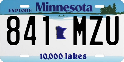 MN license plate 841MZU