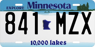 MN license plate 841MZX