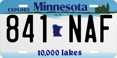 MN license plate 841NAF