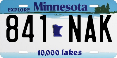 MN license plate 841NAK