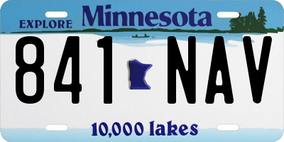 MN license plate 841NAV