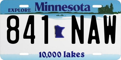 MN license plate 841NAW