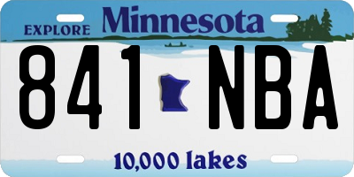MN license plate 841NBA