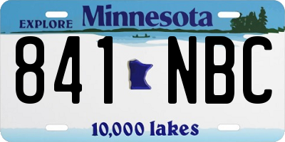 MN license plate 841NBC