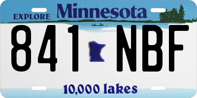 MN license plate 841NBF