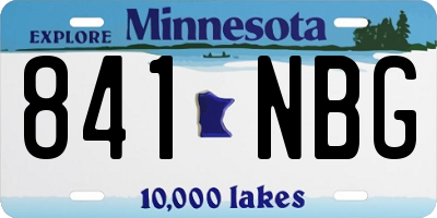 MN license plate 841NBG